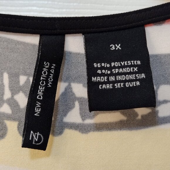 New Directions: Sleeveless Maxi Dress, Size 3X, Black/White/Blue/Red/Yellow - Picture 5 of 6